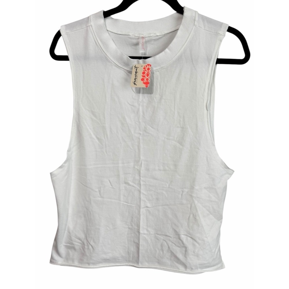 Free People Movement Hot Shot Muscle Tank Top White Women's Size Large